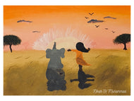 “Safari & The Sun Sat” Art Print by Nikah